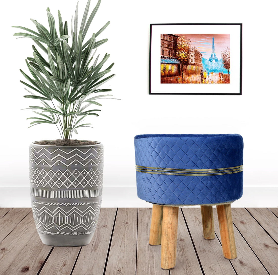 Blue Seating Stool for Living Room
