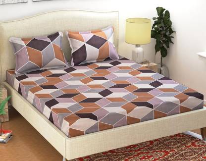 Blue Grey Double Bedsheet with 2 Pillow Cover