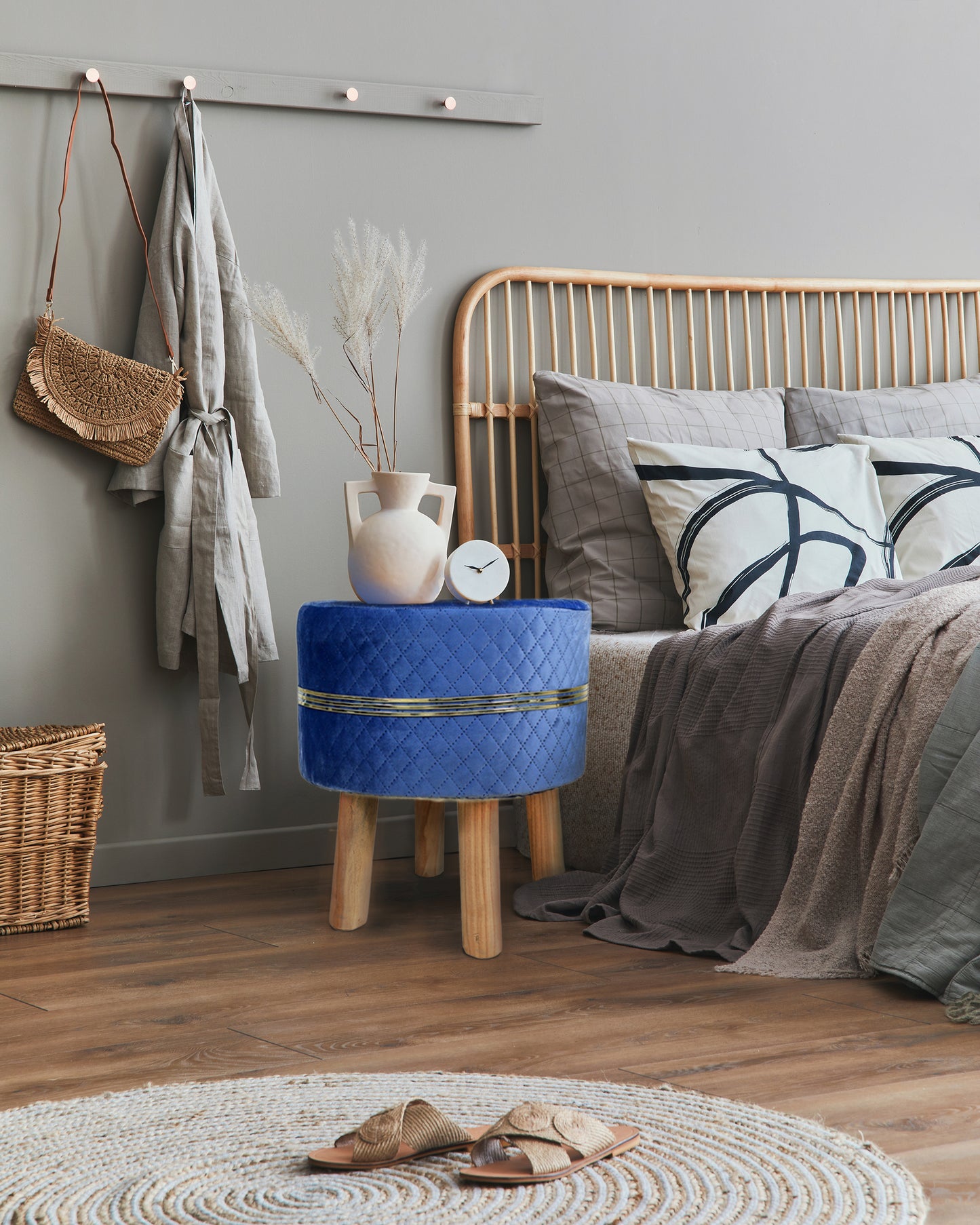 Blue Seating Stool for Living Room