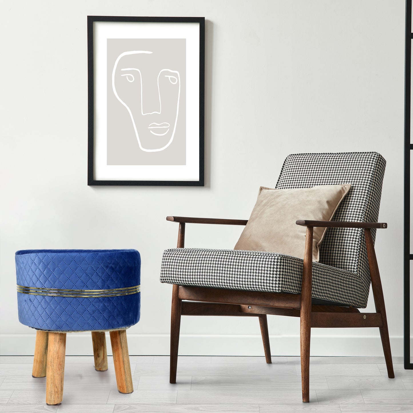 Blue Seating Stool for Living Room