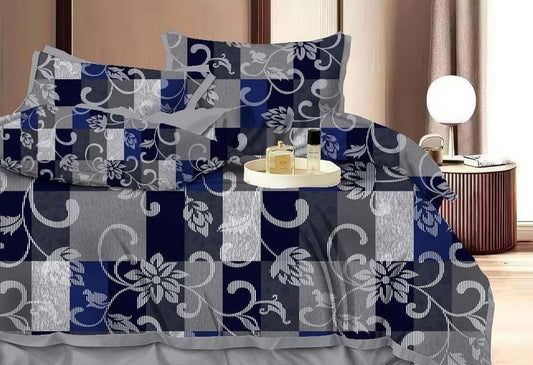 GS LEGACY Multi Coloured Double Bedsheet with 2 Pillow Cover