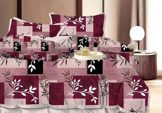 GS LEGACY Multi Coloured Double Bedsheet with 2 Pillow Cover